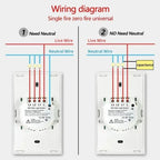 Tuya vida inteligente casa wi fi interruptor de parede remoto sem fio controle s