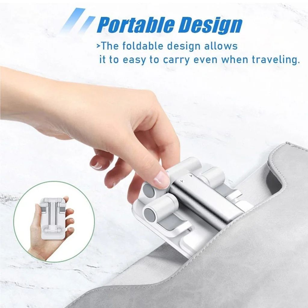 Suporte Dobrável Ajustável Universal para Celular e Tablet Preto e Branco para M