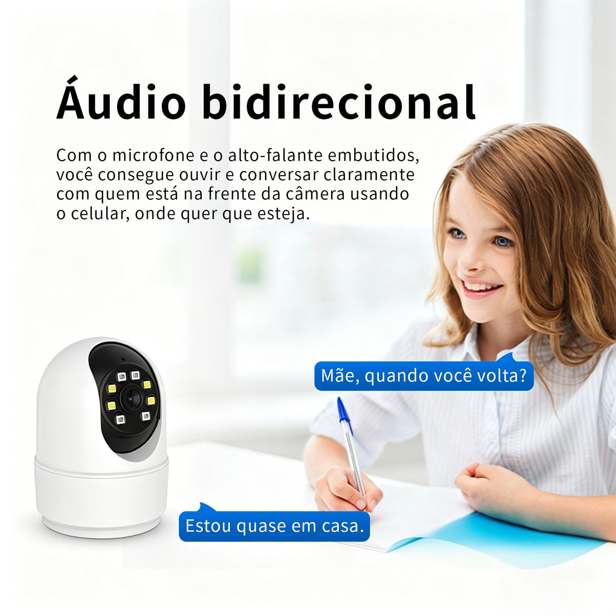 âmera PT Wi-Fi 6 360°, Visão Noturna Colorida, Detecção de Pessoa, Áudio Bidirec