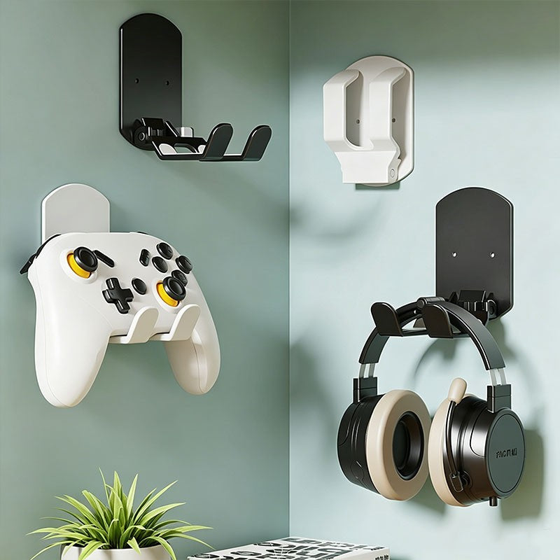 Suporte universal para fone de ouvido, suporte adesivo de plástico para parede,