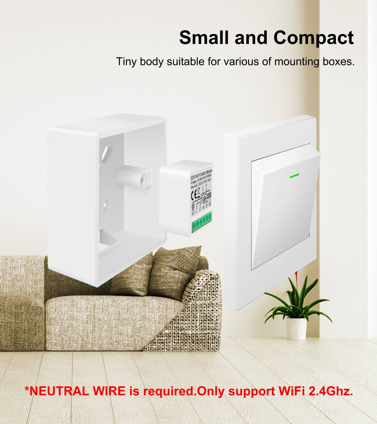 Módulo de interruptor inteligente tuya wifi suporta controle de 2 vias, controle