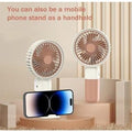 Mini Ventilador Portátil Silencioso Recarregável Mão/Mesa com Suporte de Celular