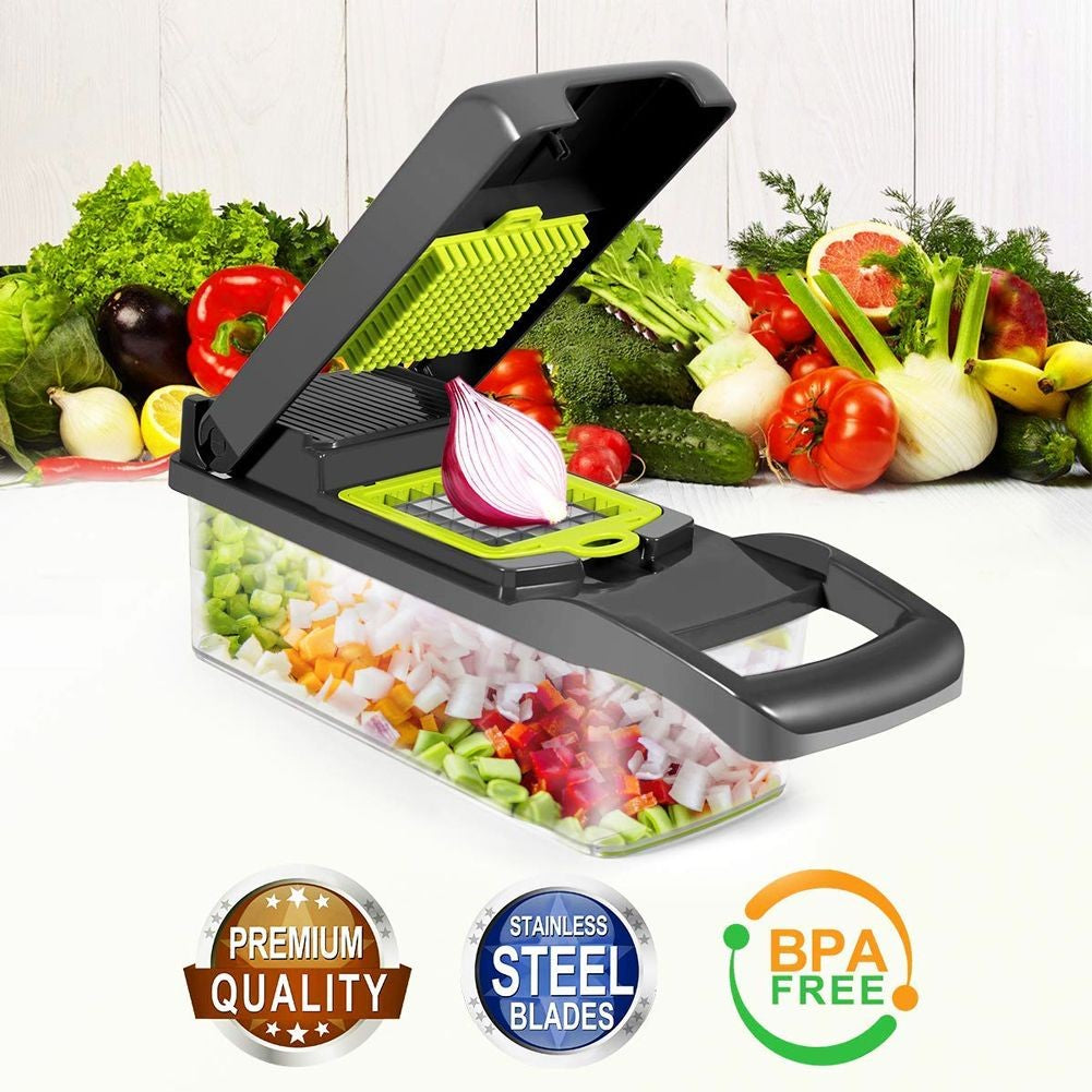 Cortador de frutas e legumes multifuncional
