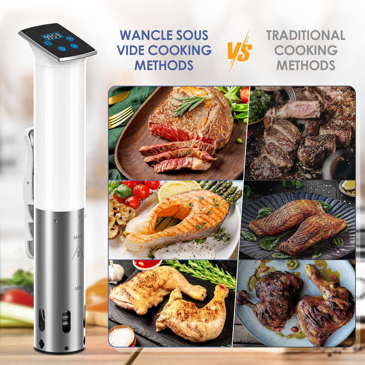 Wancle 1100W Vácuo À Prova D 'Água Sous Vide Fogão Circulador de Imersão Cozinha