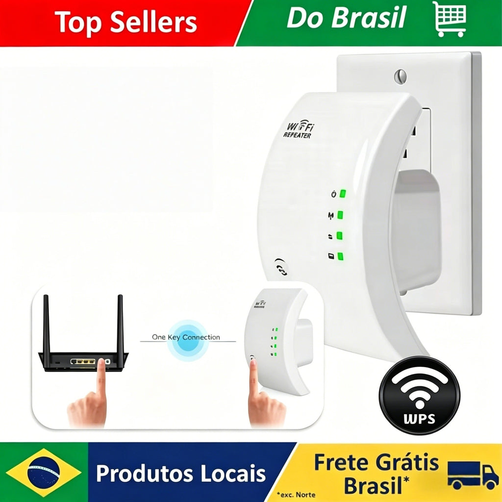 Repetidor WiFi Sem Fio, Extensor de Sinal WiFi, Amplificador de WiFi Ultraboost,