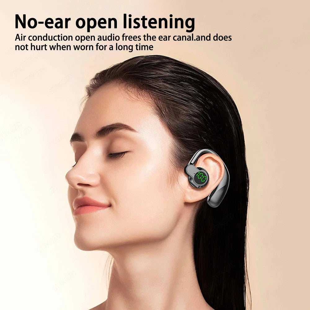 Fones de ouvido sem fio bluetooth 5.4 gancho de orelha com microfone handsfree h