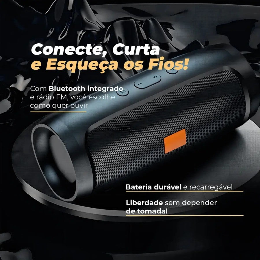 Caixa de som Charge Mini 3 Portátil Com Bluetooth Radio Hi-Fi sem fio