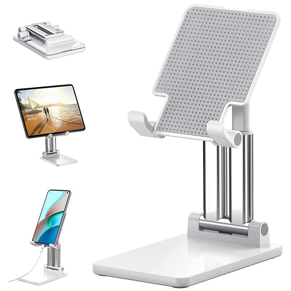 Suporte Dobrável Ajustável Universal para Celular e Tablet Preto e Branco para M