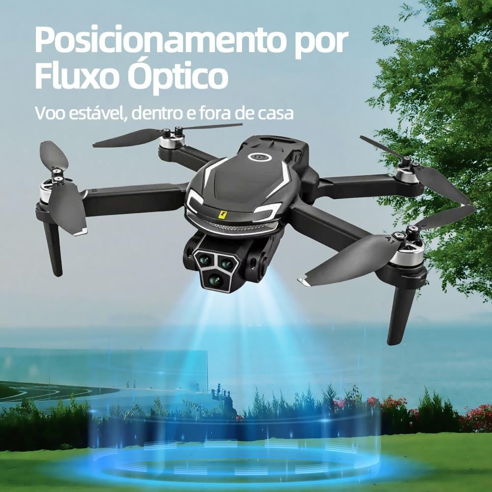 DLI Drone V88 Pro Preto 4K FPV WiFi Dobrável Motor Sem Escova Câmera Dupla Contr