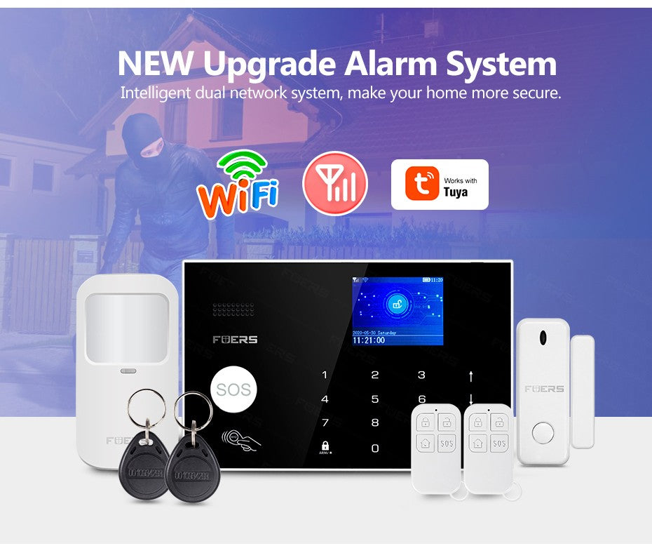 Fuers wifi gsm sistema de alarme sem fio casa sistema alarme segurança do assalt