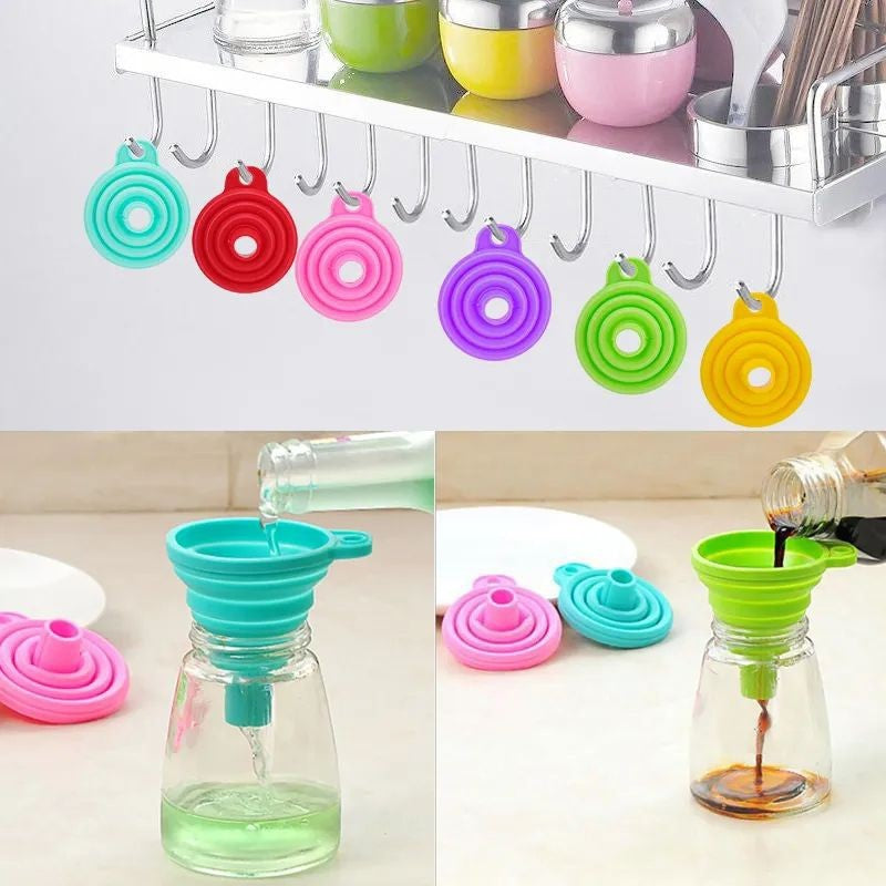 Silicone Dobrável Retrátil, Funil