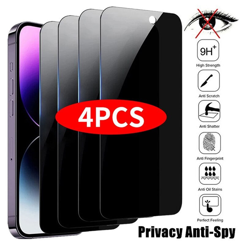 Protetor de tela de privacidade para iPhone, vidro anti-espião, 14 Pro Max, 16 P