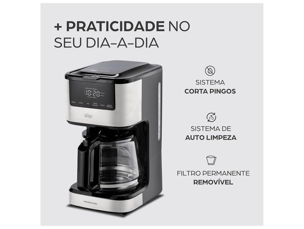 Cafeteira Elétrica Wap Aroma WCD1500 38 Xícaras Preto e Cinza FW010084 - 110V