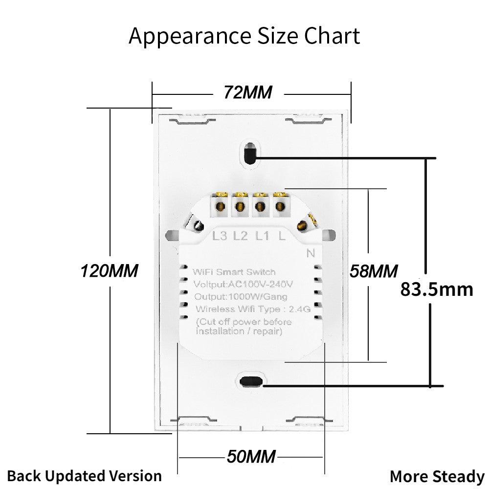 Tuya interruptores inteligentes eua rf433 1/2/3 gang sem fio neutro sensor de to