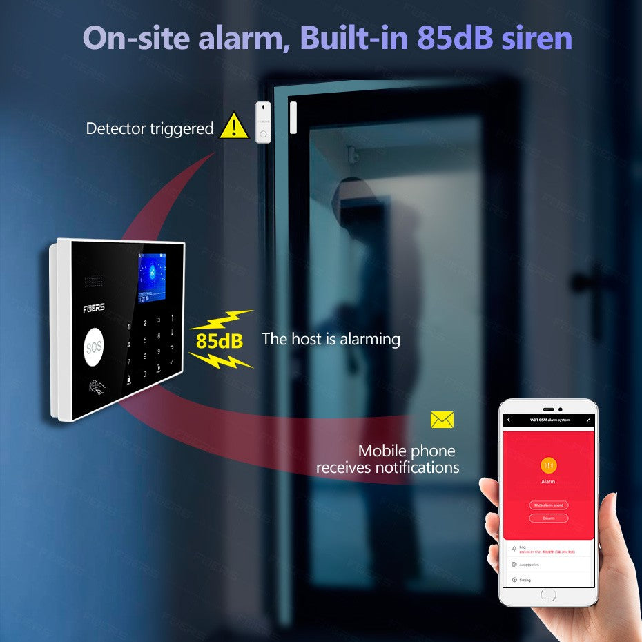 Fuers wifi gsm sistema de alarme sem fio casa sistema alarme segurança do assalt