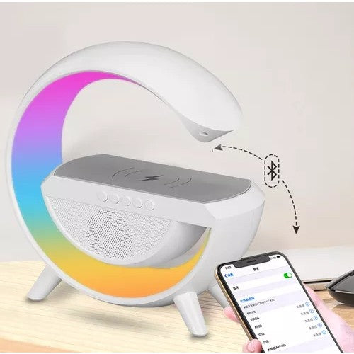 Caixinha De Som G-speaker smart station Carregador Indução Sem Fio Multifunção A
