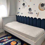 Cabeceira Adesiva Decorativa Nuvem Modulada Para Cama De Solteiro Casal 1 Módulo