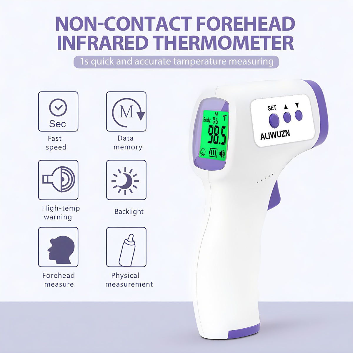 Febre médica conversa infravermelho digital sem contato laser termometro corpo b