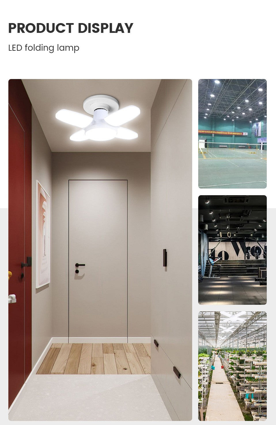 E27 ventilador forma dobrável 28w lâmpada led ac220v/110v deformação para casa d