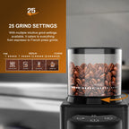 Moedor de grãos de café cônico elétrico com 25 configurações de moagem para café