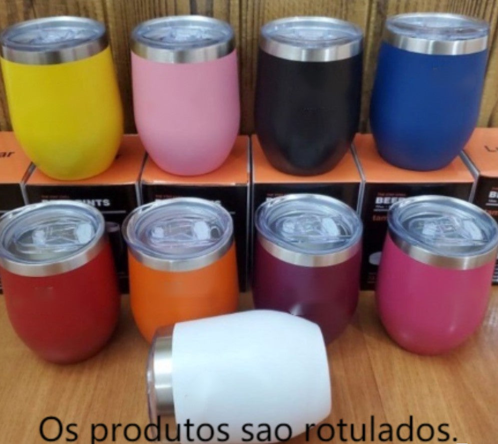 Copo Térmico 360ML Inox Com Tampa Acrílica