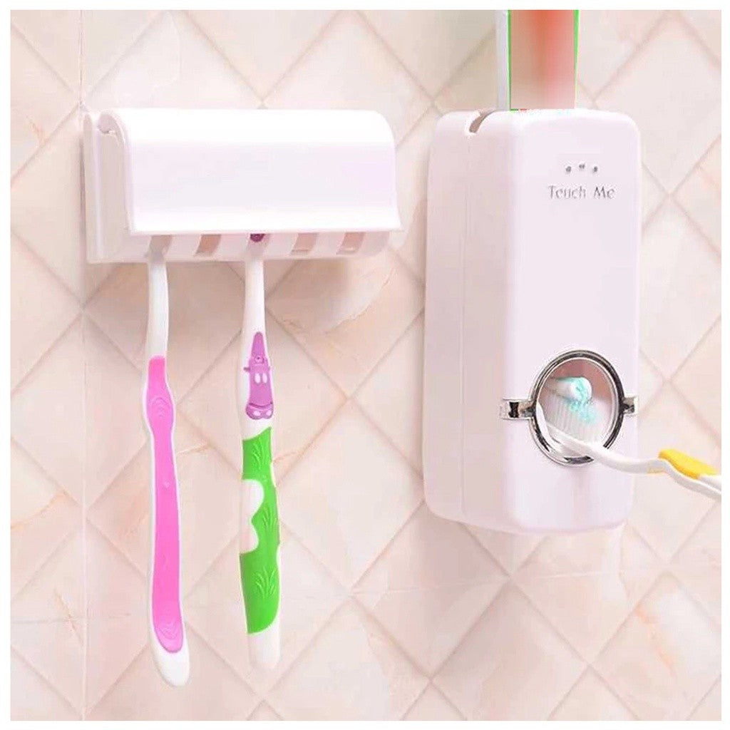 Dispensador Pasta de Dente Porta Escova Suporte Organizador Acessórios de Banhei