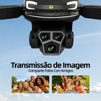 DLI Drone V88 Pro Preto 4K FPV WiFi Dobrável Motor Sem Escova Câmera Dupla Contr