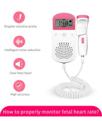 Atualizado Doppler Fetal para Casa, Gravidez Monitor de Freqüência Cardíaca, Det