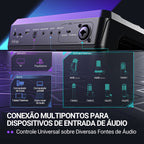 FIFINE Mixer de jogos com RGB para chat de voz / streaming / podcast, Mixer de á