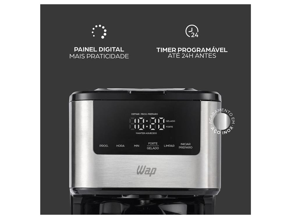 Cafeteira Elétrica Wap Aroma WCD1500 38 Xícaras Preto e Cinza FW010084 - 110V