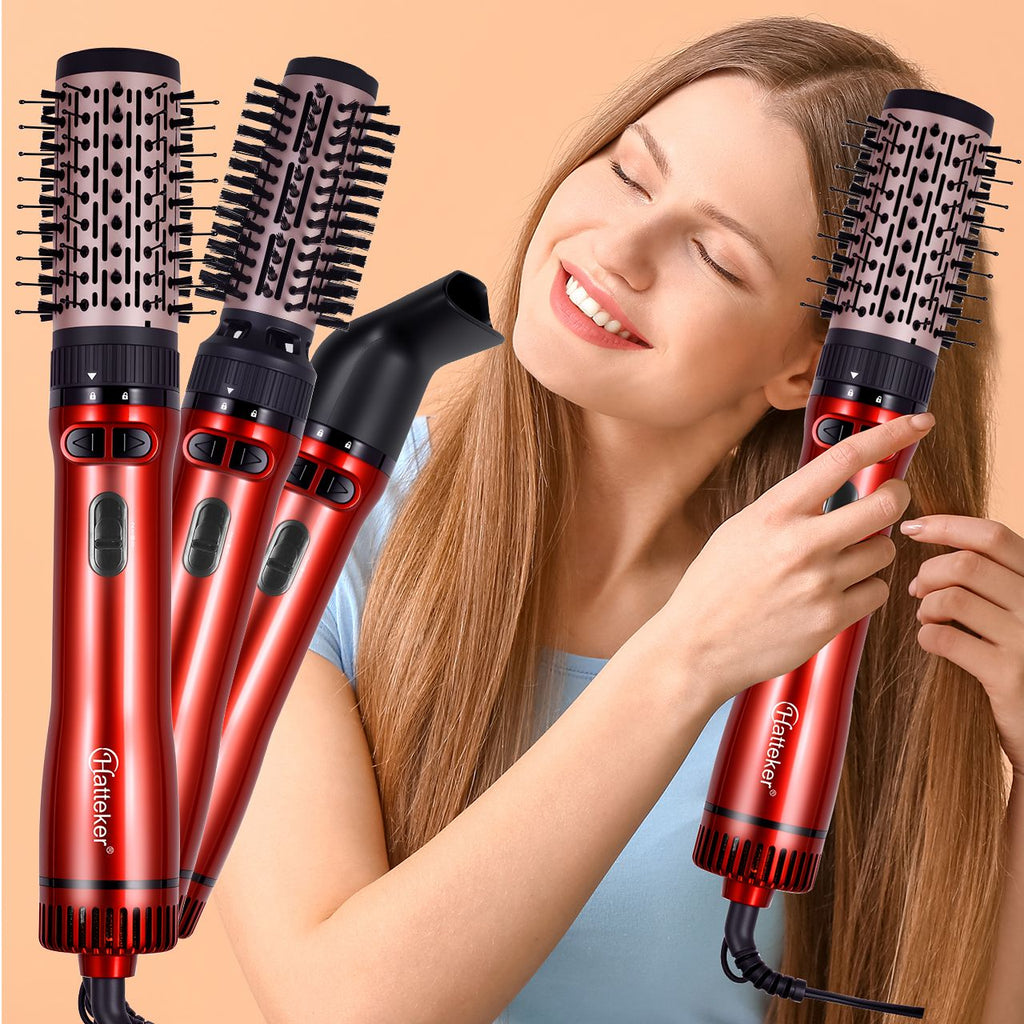 Hatteker EU Escova de Ar Quente com 3 Cabeças, Secador de Cabelo, Alisador Elétr