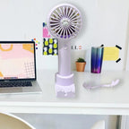 Ventilador portátil leve para viagens e escritório, design compacto e silencioso