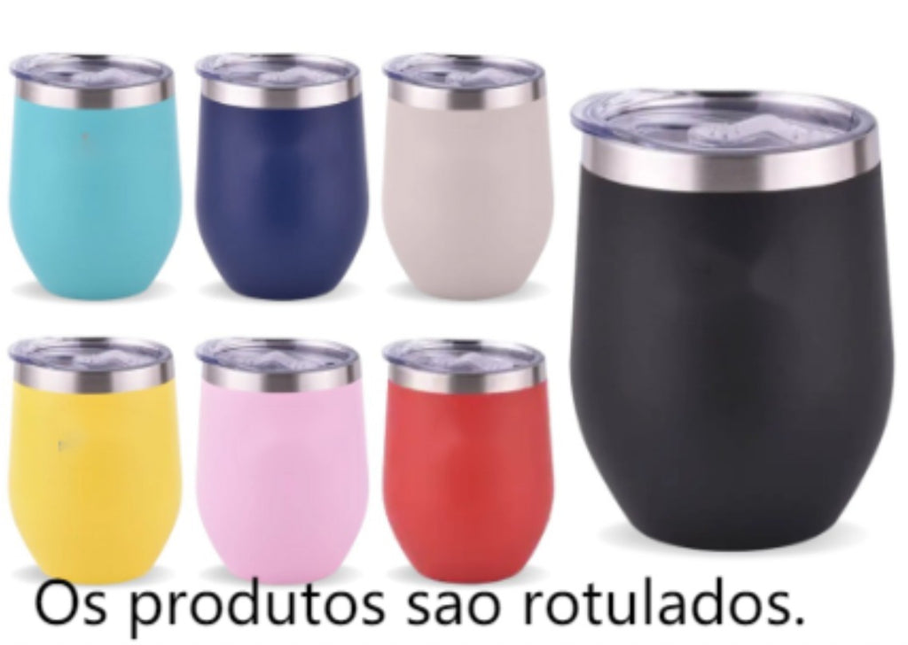 Copo Térmico 360ML Inox Com Tampa Acrílica