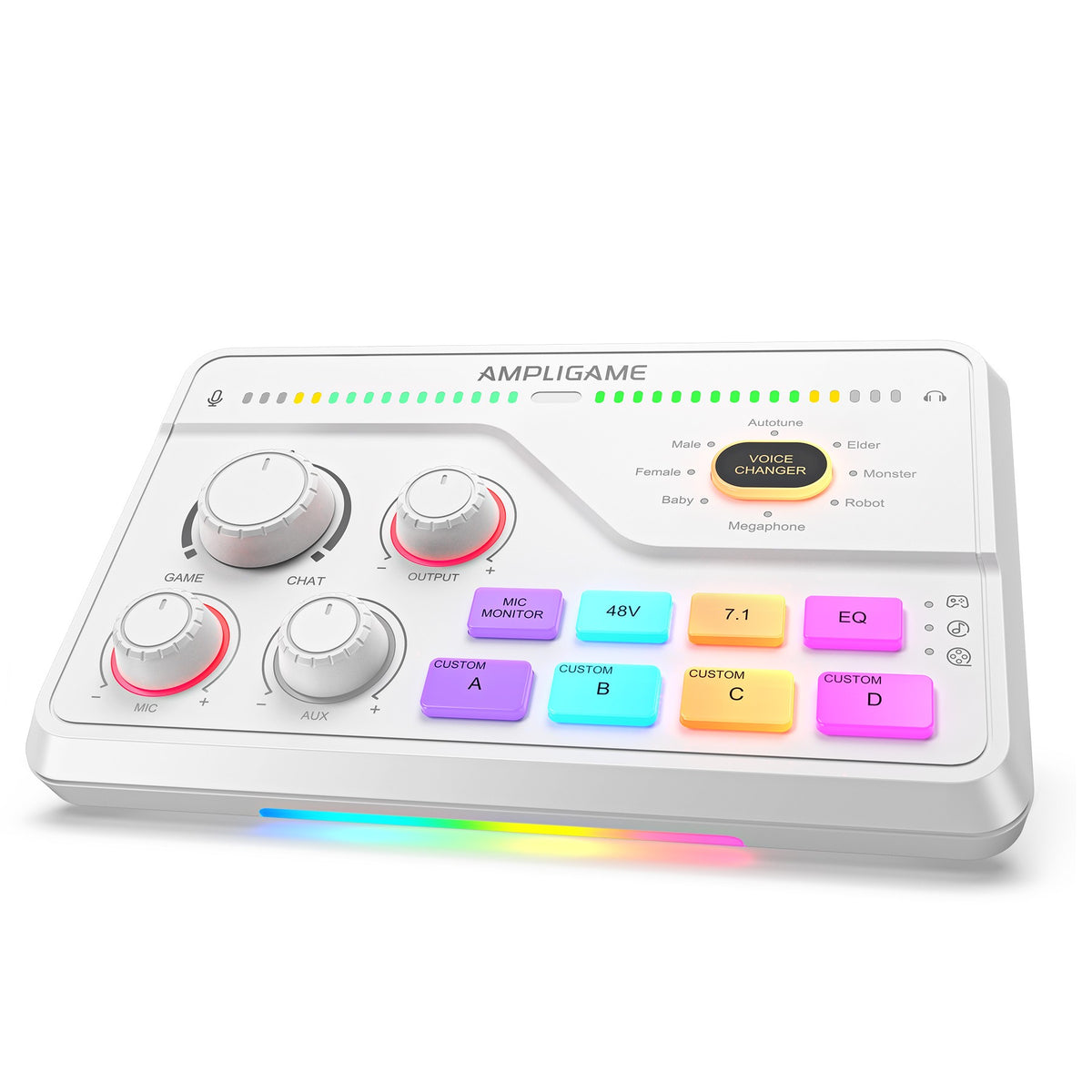 FIFINE Mixer de jogos com RGB para chat de voz / streaming / podcast, Mixer de á