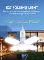E27 ventilador forma dobrável 28w lâmpada led ac220v/110v deformação para casa d