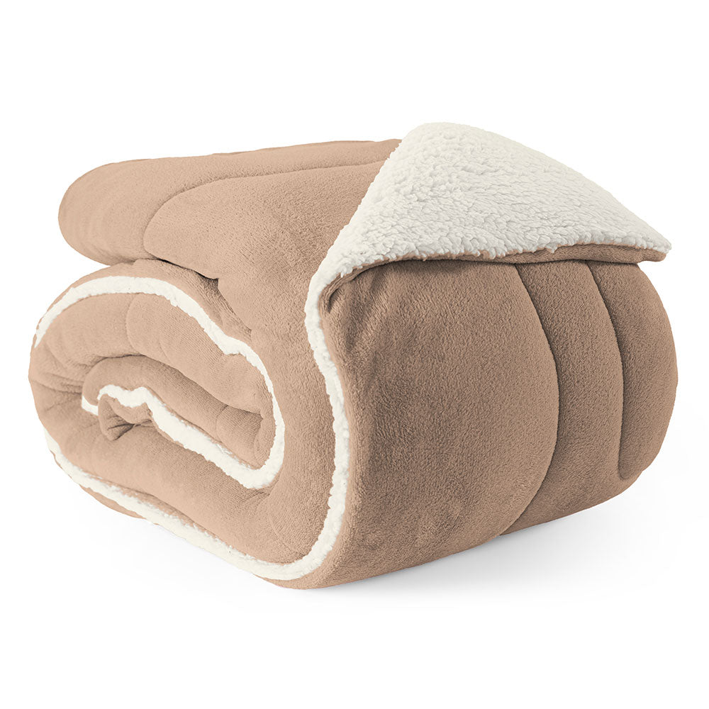 Coberdrom Cobertor Queen 1 Peça Maya Manta Soft e Sherpa de Carneiro 100% Poliés