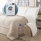 Coberdrom Cobertor Queen 1 Peça Maya Manta Soft e Sherpa de Carneiro 100% Poliés
