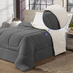Coberdrom Cobertor Queen 1 Peça Maya Manta Soft e Sherpa de Carneiro 100% Poliés
