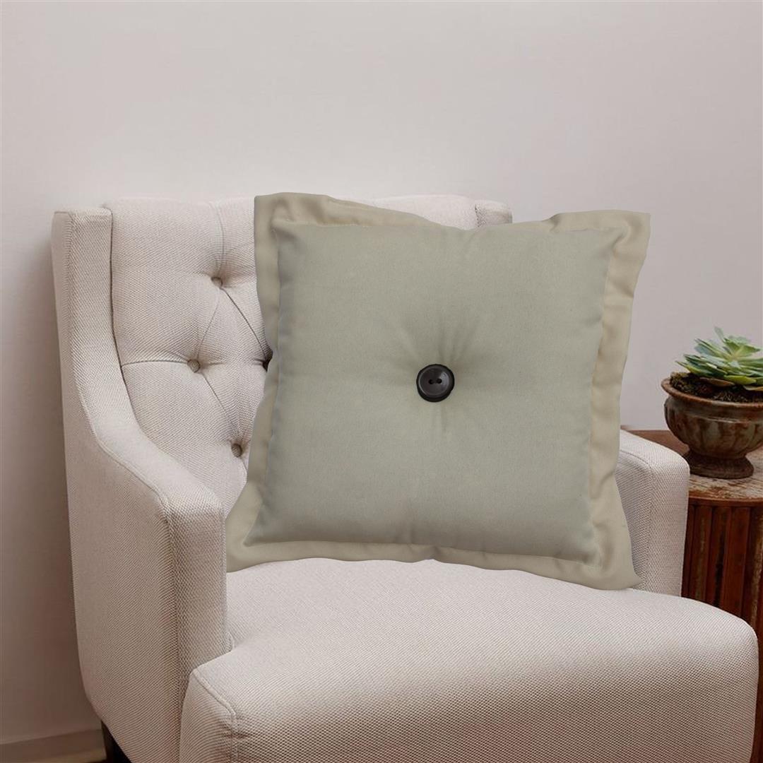 Almofada Decorativa 36x36cm Oxford com Botão Central