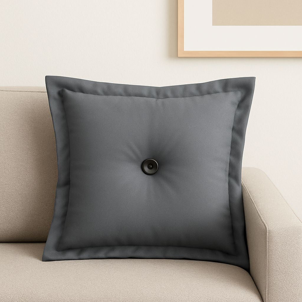 Almofada Decorativa 36x36cm Oxford com Botão Central