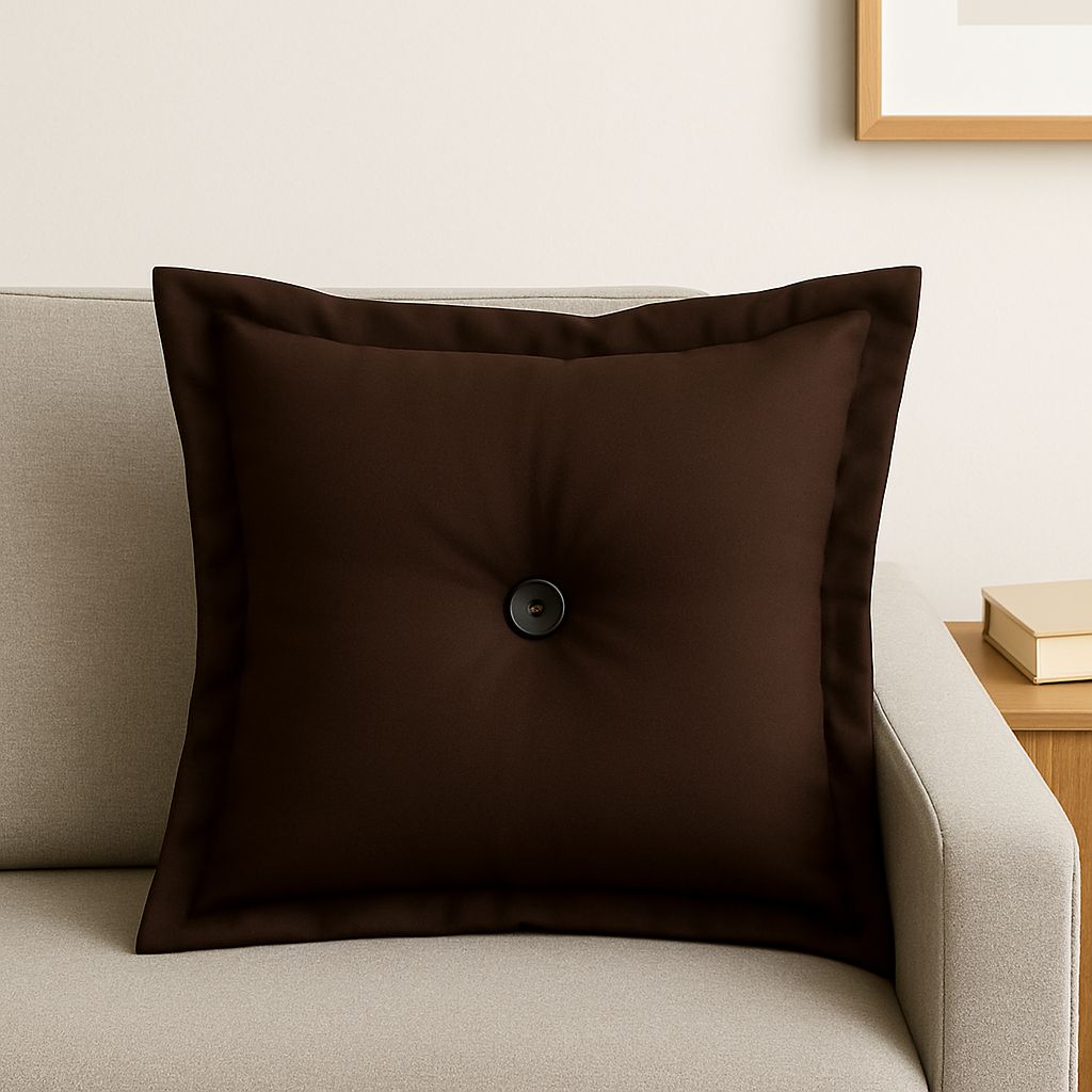 Almofada Decorativa 36x36cm Oxford com Botão Central