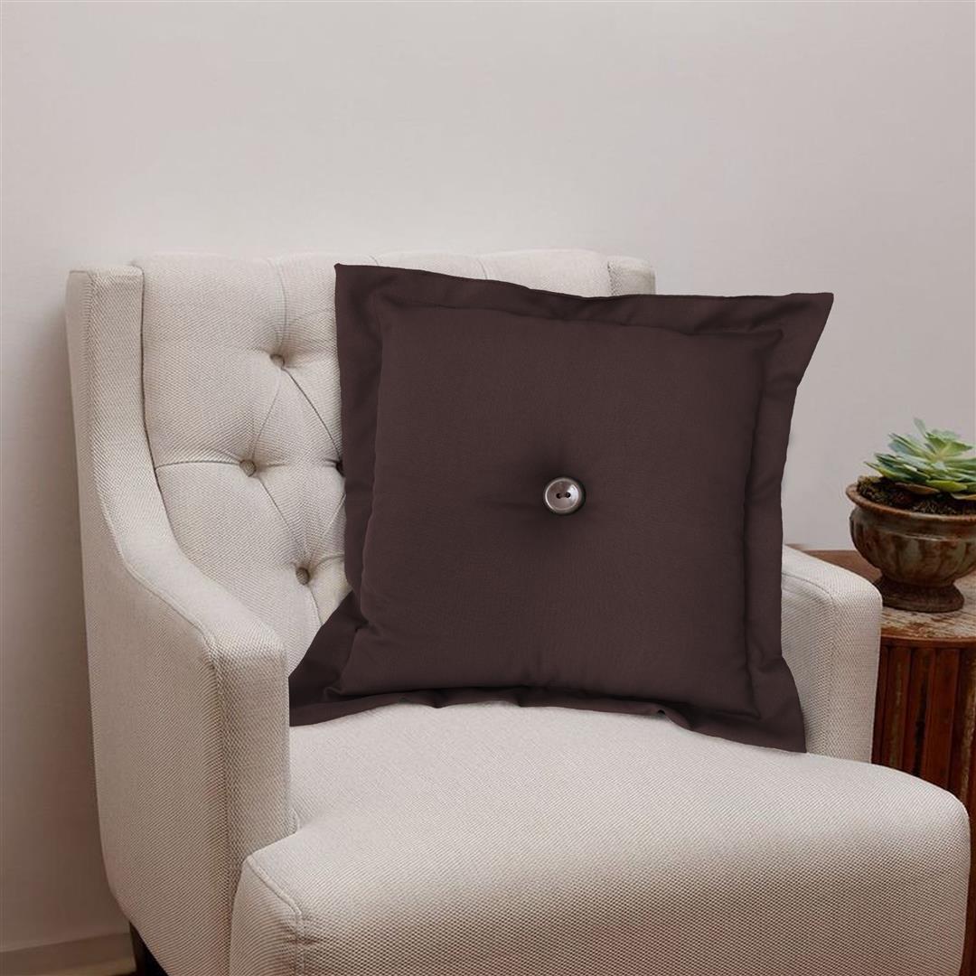 Almofada Decorativa 36x36cm Oxford com Botão Central