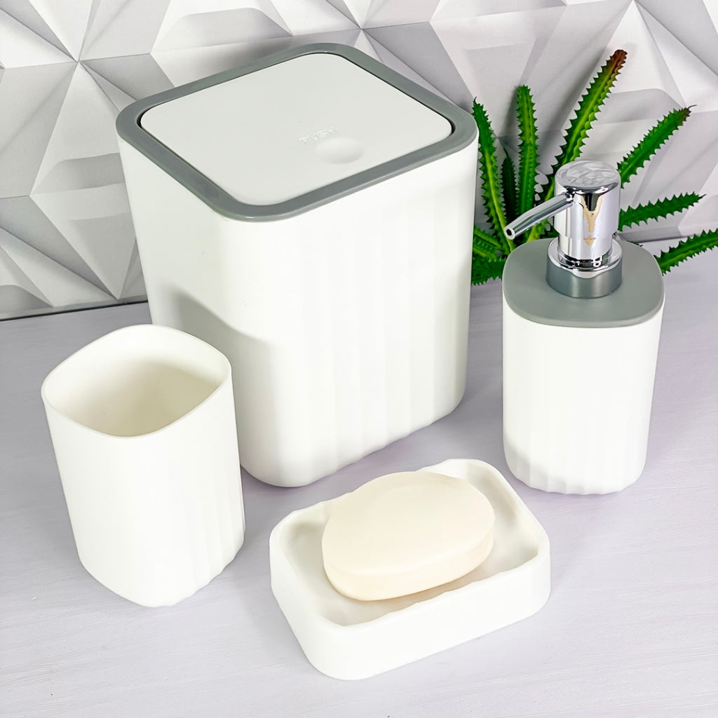 Kit Banheiro Lavabo 4 Peças Resistente e Moderno