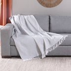 Manta Para Sofá Com Franja Grid 1 Peça 2,10m x 1,35m 60% Algodão / 40% Poliéster