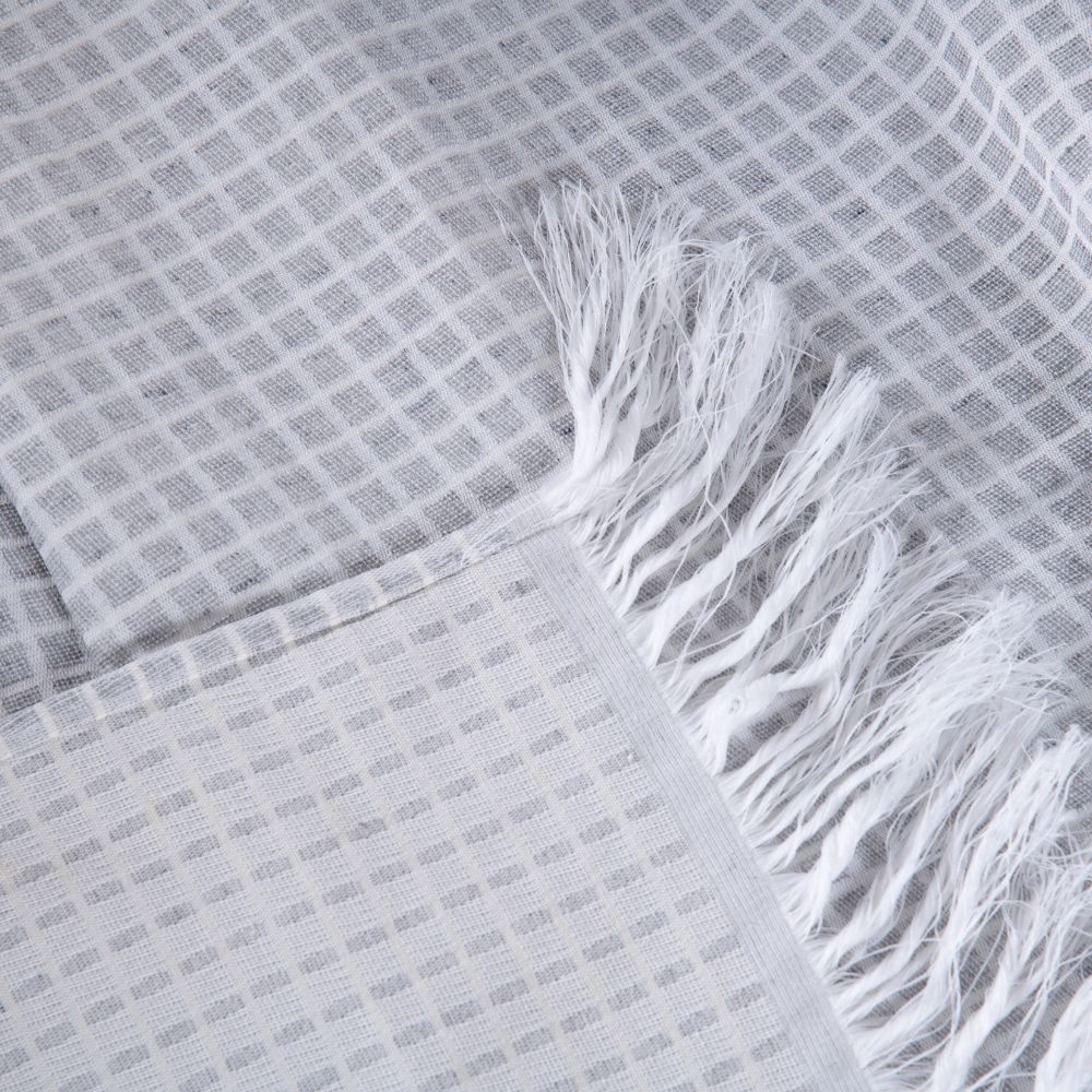 Manta Para Sofá Com Franja Grid 1 Peça 2,10m x 1,35m 60% Algodão / 40% Poliéster