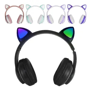 Fone de Ouvido Bluetooth LED Gatinho Cores Sortidas